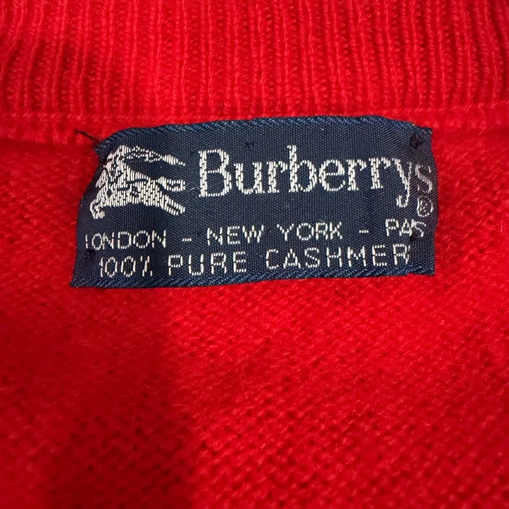 Burberry Men’s Bright Red V-Neck Sweater - Picture 2 of 11